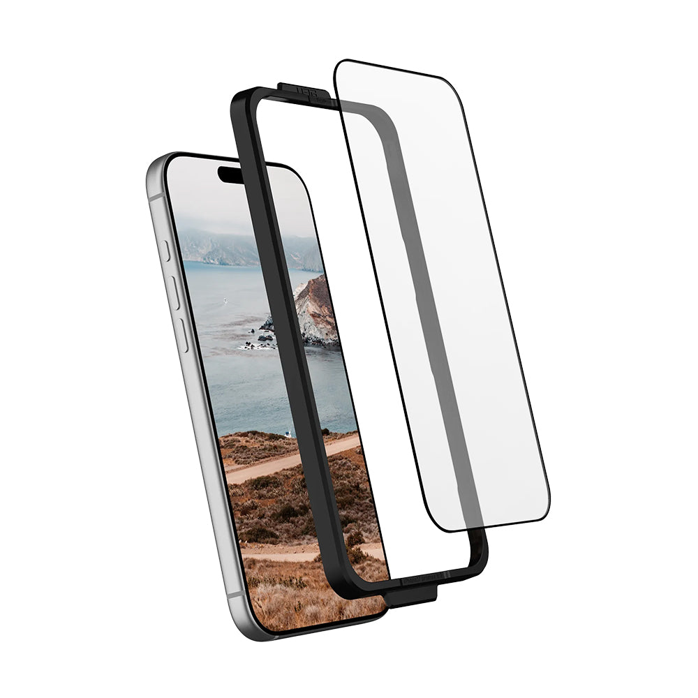 Urban Armor Gear Shield Screen Protector for Apple iPhone 17 Pro Max, Tempered Glass, Full Glue, Black