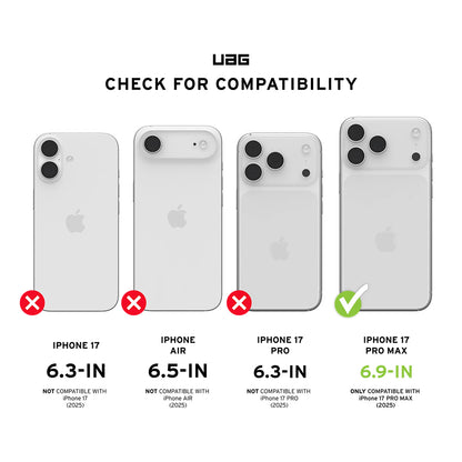 Urban Armor Gear Shield Screen Protector for Apple iPhone 17 Pro Max, Tempered Glass, Full Glue, Black
