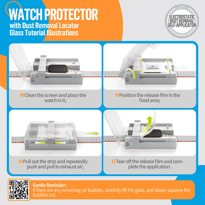 Blueo High Molecule Protective Film for Apple Watch 8 / 7 45mm Series, Tempered Glass, Black
