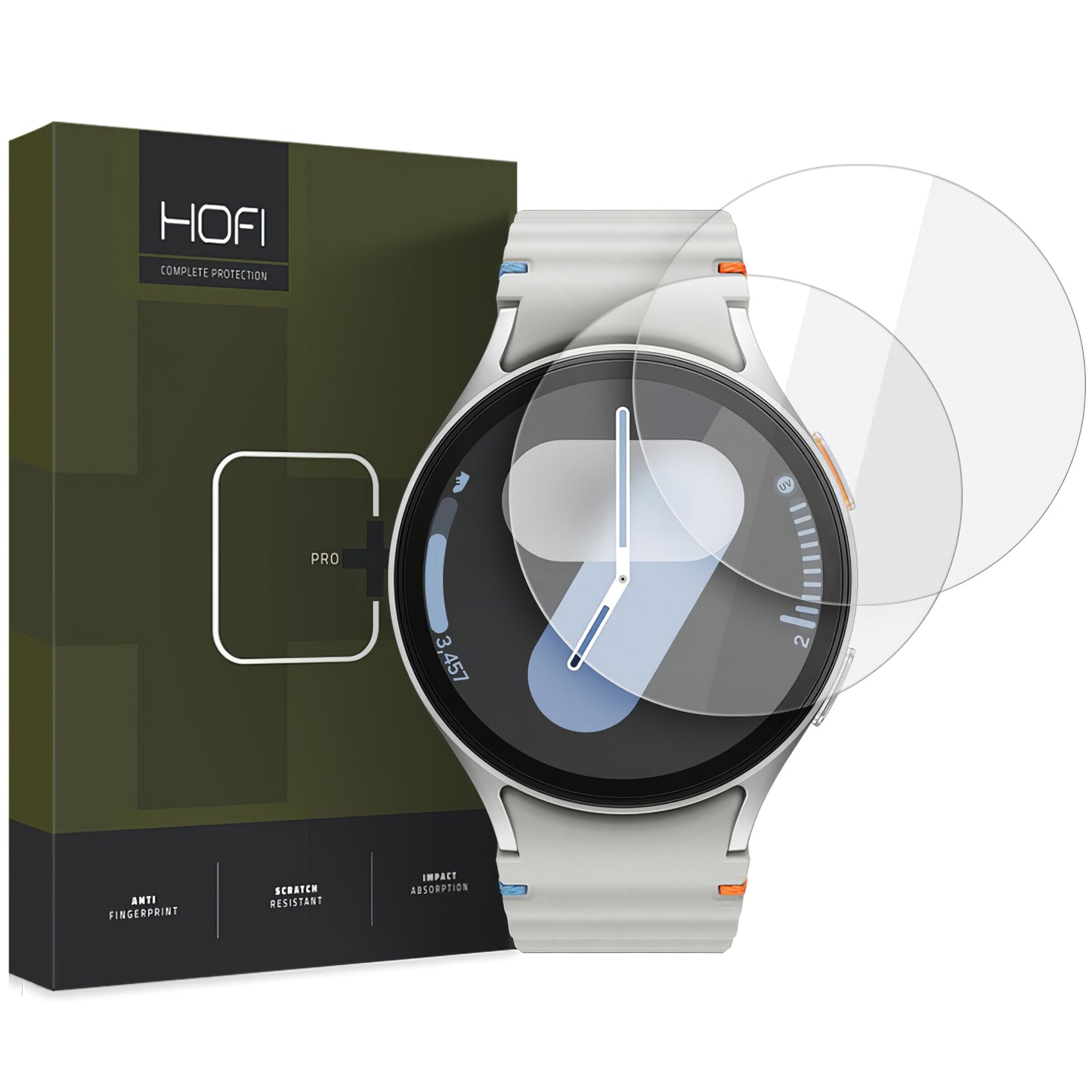 Protective Foil HOFI Glass PRO+ for Samsung Galaxy Watch7 / Watch6 / Watch5 / Watch4 40mm Series, Set 2 pieces, Protected Glass 