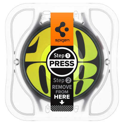 Spigen GlastR EZ FIT Screen Protector for Samsung Galaxy Watch7 / Watch6 / Watch5 / Watch4 44mm Series, Set of 2 Pieces, Tempered Glass AGL08493