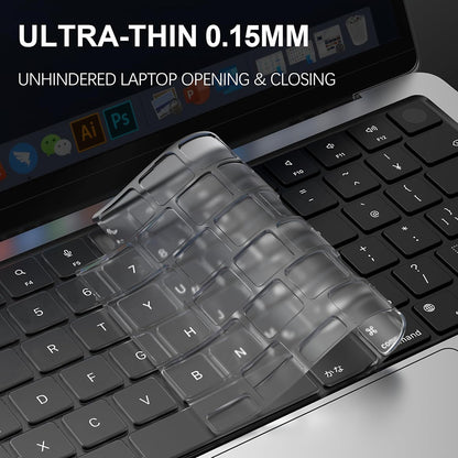 Techsuit PureTypeX Keyboard Protection Case for Apple MacBook Pro 14 / Air 13 / Air 15 Series, Transparent
