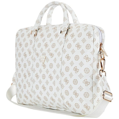 Guess Peony Triangle Logo Bag for 16inch Laptop, White