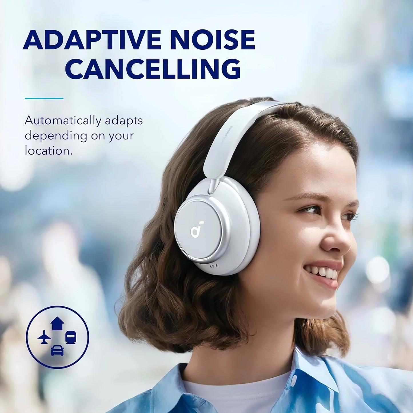 Anker SoundCore Space Q45 Bluetooth Handsfree, Multipoint, A2DP, ANC, White A3040G21 