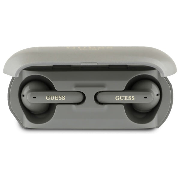 Handsfree Bluetooth Guess Elongated Metallic Printed Logo, TWS, Grey