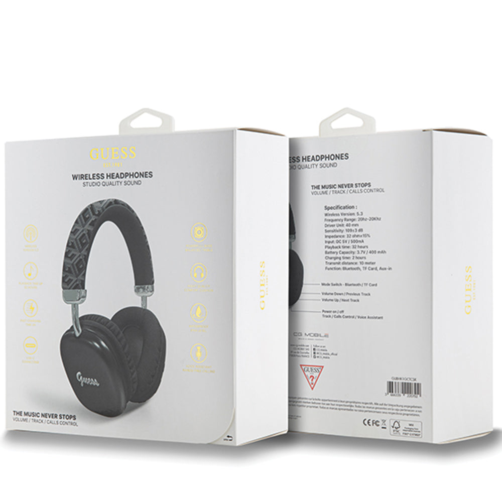 Handsfree Bluetooth Guess GCube Metallic Script Logo, A2DP, Black