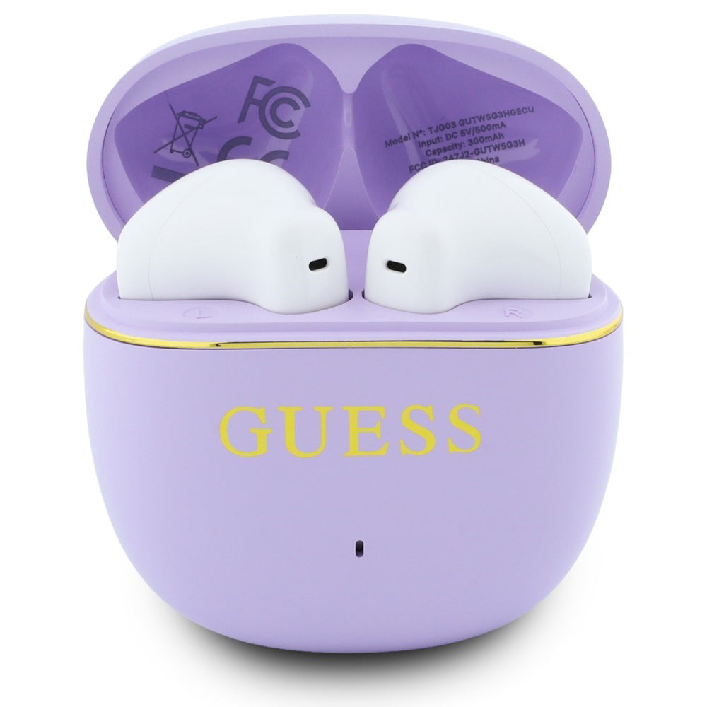 Handsfree Bluetooth Guess Glossy Gold Line Classic, TWS, Purple