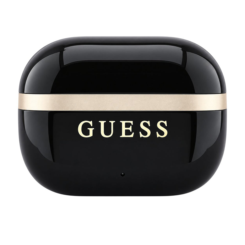Guess Glossy Gold Line Printed Classic Logo Bluetooth Handsfree, TWS, Black
