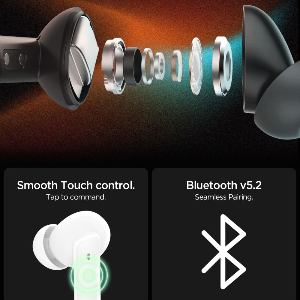 Spigen SA2402 Bluetooth Handsfree, TWS, ANC, Black