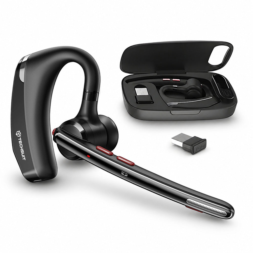 Techsuit SoundForce Pro G10 Bluetooth Call Center Headset, A2DP, Black