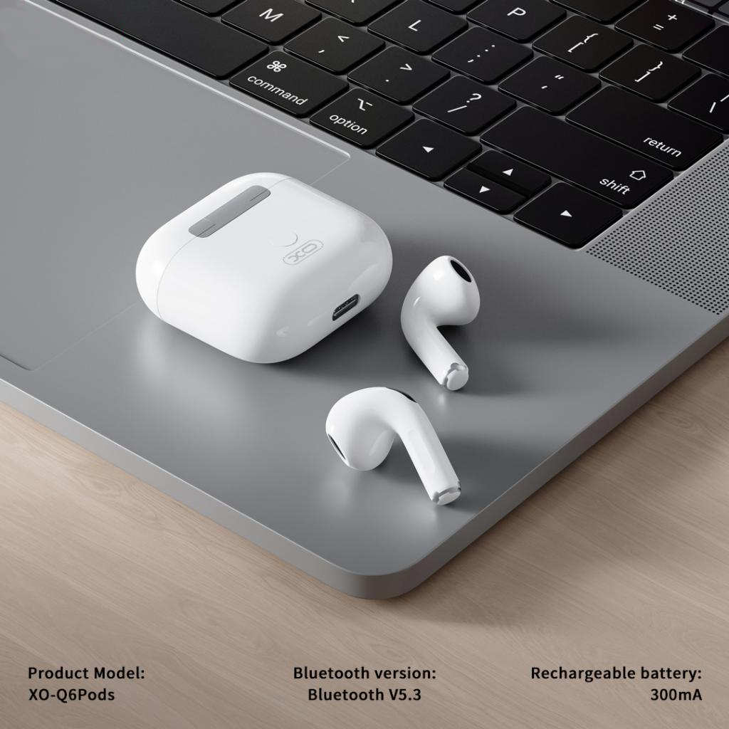 Bluetooth Handsfree XO Design Q6 Pods, TWS, White