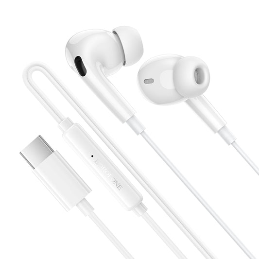 Handsfree USB-C Borofone BM100 Pro Fuente, White