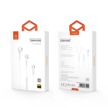 Handsfree USB-C McDodo HP-7500, 1.2m, White