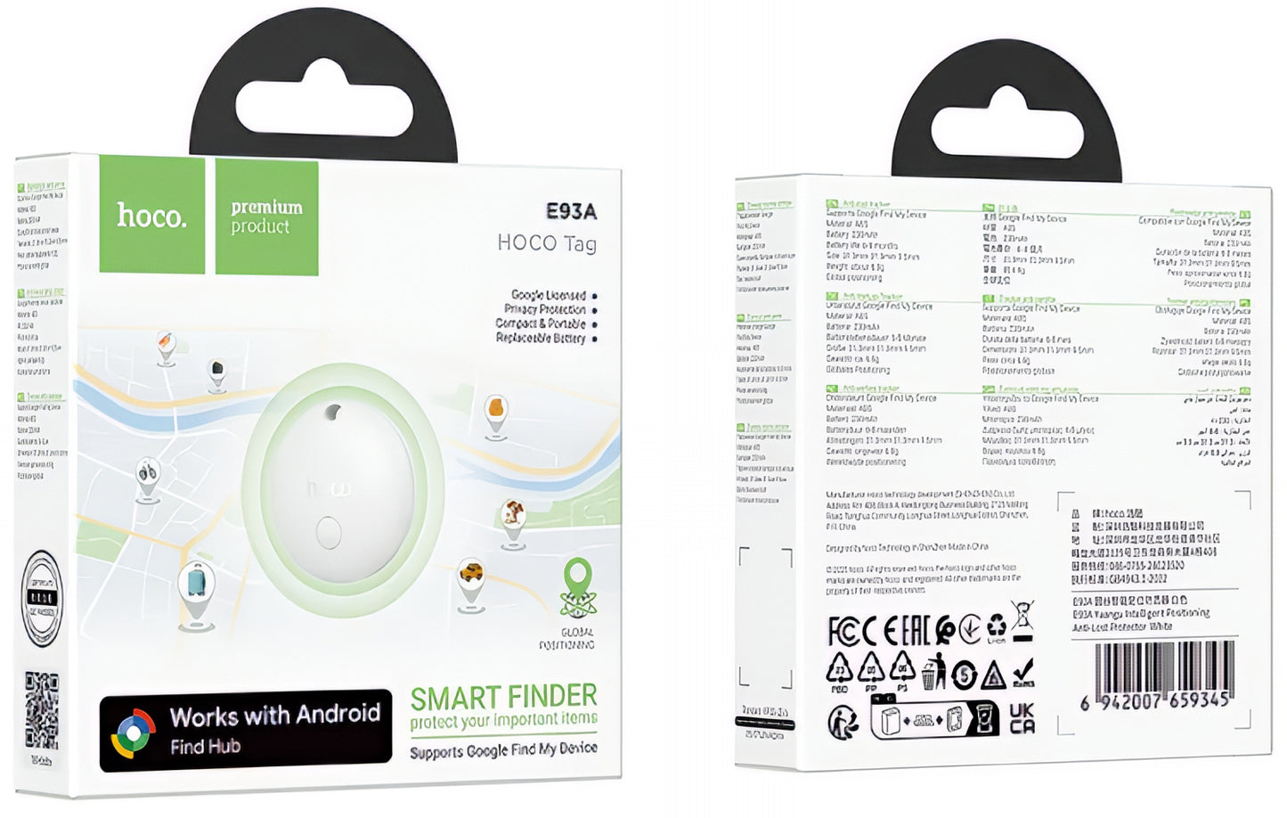 HOCO SmartTag E93A for Android Series, Black