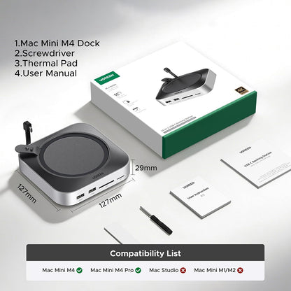 UGREEN CM841A Multifunctional Hub (95094) for Apple Mac Mini M4 / Pro, 10in1, Gray