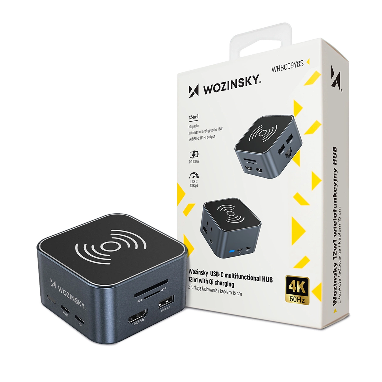Multifunctional Hub WZK WHBC09Y8S, 12in1, Gray