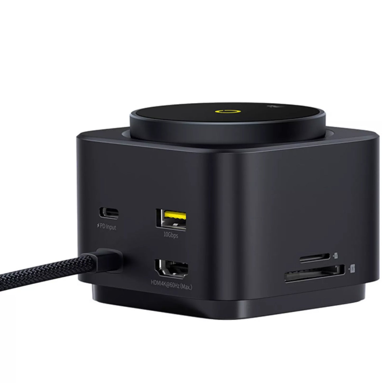 Baseus MagPro II 7in1 USB-C Hub, 1 x USB-A - 2 x USB-C - 1 x HDMI - 1 x QI - 1 x SD - 1 x microSD, Black B00072900121-00