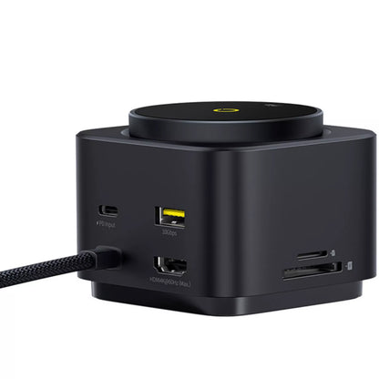 Baseus MagPro II 7in1 USB-C Hub, 1 x USB-A - 2 x USB-C - 1 x HDMI - 1 x QI - 1 x SD - 1 x microSD, Black B00072900121-00