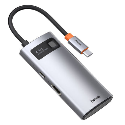 Baseus Metal Gleam USB-C Hub, 2 x USB-A - 1 x USB-C - 1 x HDMI, Gray Resealed CAHUB-CY0G