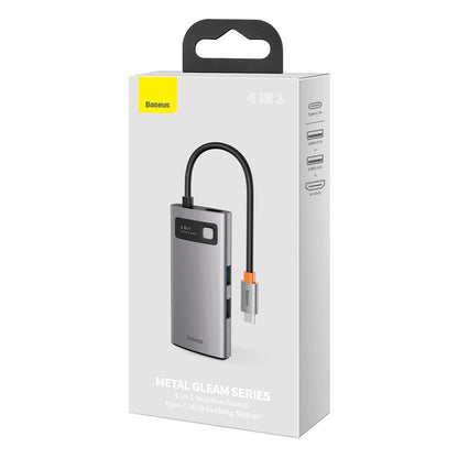 Baseus Metal Gleam USB-C Hub, 2 x USB-A - 1 x USB-C - 1 x HDMI, Gray Resealed CAHUB-CY0G