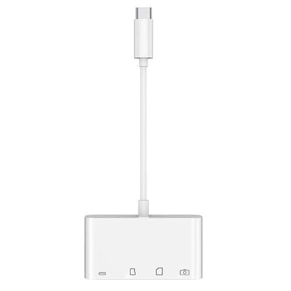 USB-C Hub OEM NK108LTC, 1 x USB-A - 1 x USB-C - 1 x SD - 1 x microSD, White 