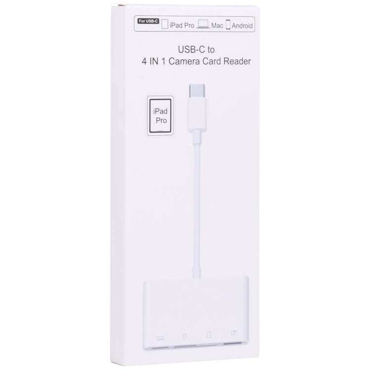 USB-C Hub OEM NK108LTC, 1 x USB-A - 1 x USB-C - 1 x SD - 1 x microSD, White 