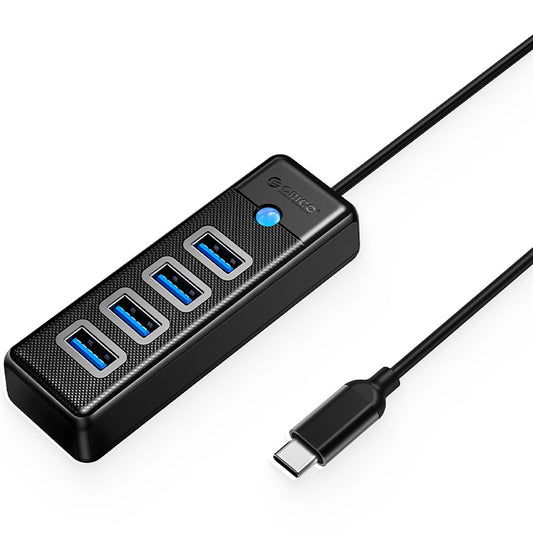Orico PW4U-C3 USB-C Hub, 4 x USB-A 3.0, Black