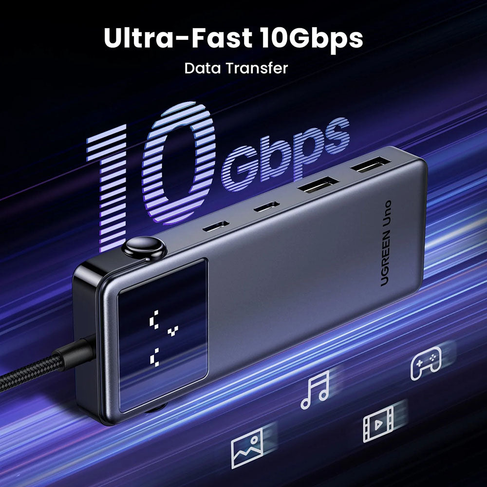 UGREEN Uno USB-C Hub (75177), 2 x USB-A 3.2 - 3 x USB-C - 1 x HDMI, Gray