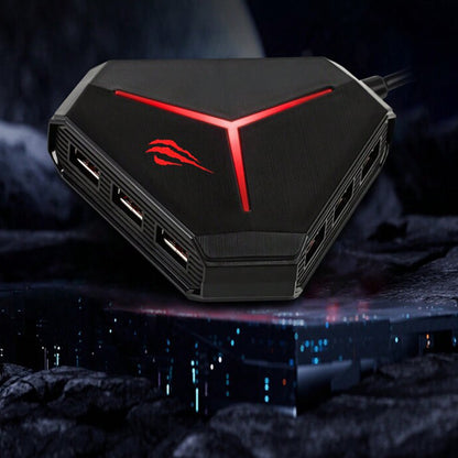 HAVIT H95 USB Hub, 10in1, Black