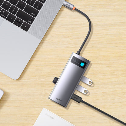 Baseus Metal Gleam USB-C Hub, 4 x USB-A 3.0, Gray WKWG070013