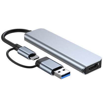 USB / USB-C Techsuit H7 DataBridge Hub, 5in1, Gray