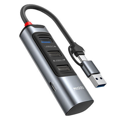 USB / USB-C Yesido HB19, 4in1, Gray