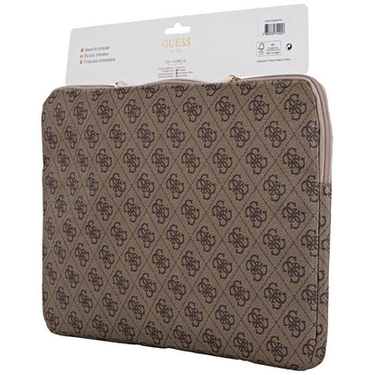 Guess 4G Triangle Logo Case for 14-inch Laptop, Brown