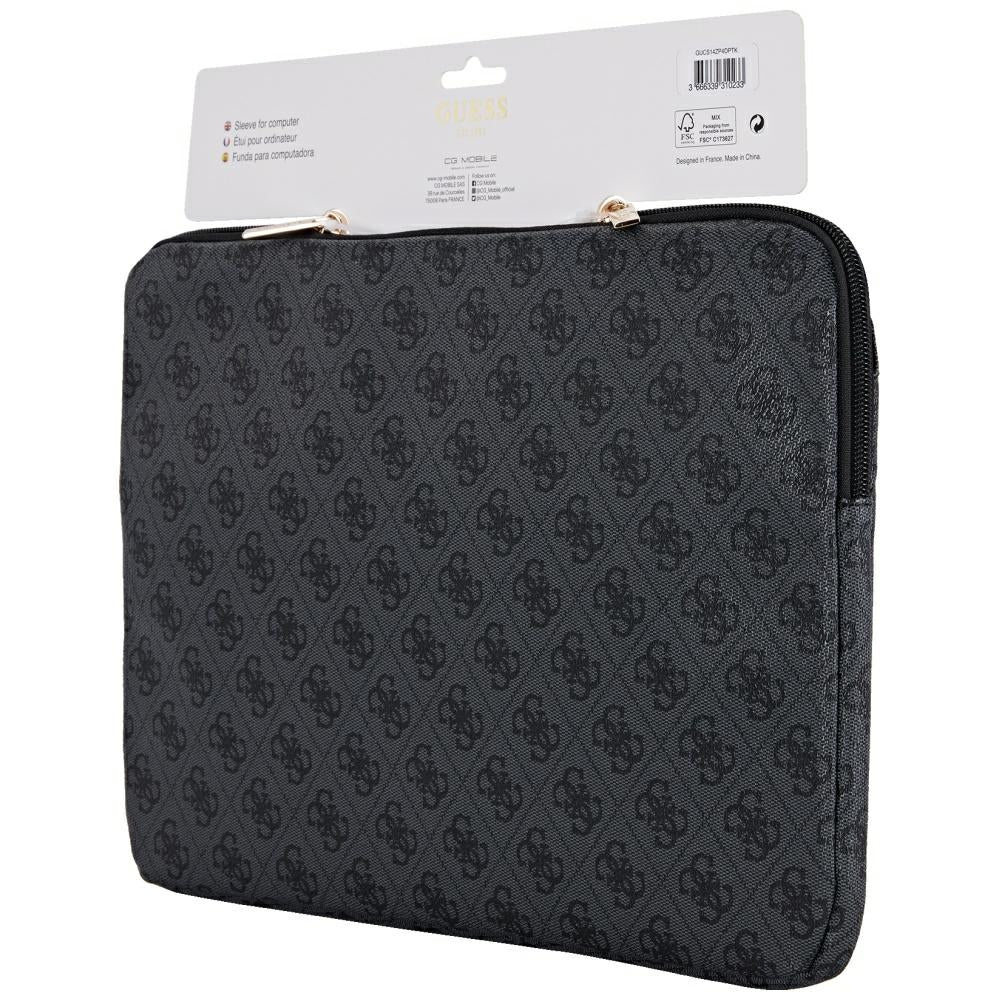 Guess 4G Triangle Logo Case for 14-inch Laptop, Black