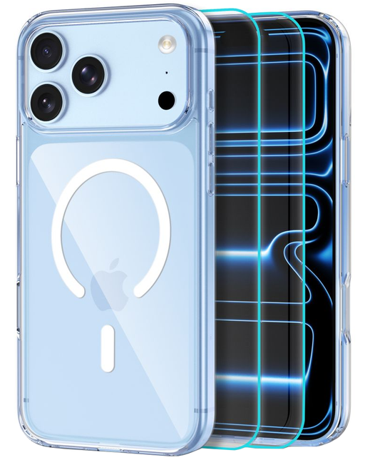 MagSafe Case for Apple iPhone 18 Pro Max / 17 Pro Max, Tech-Protect, Flexair Hybrid with Screen Protector, Transparent