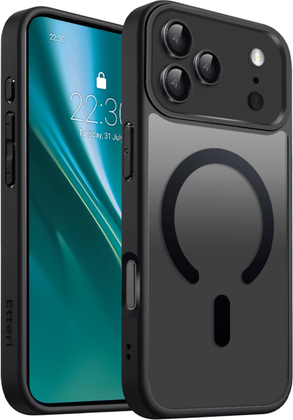 MagSafe Case for Apple iPhone 18 Pro / 17 Pro, Etteri, Matt Mag, Black