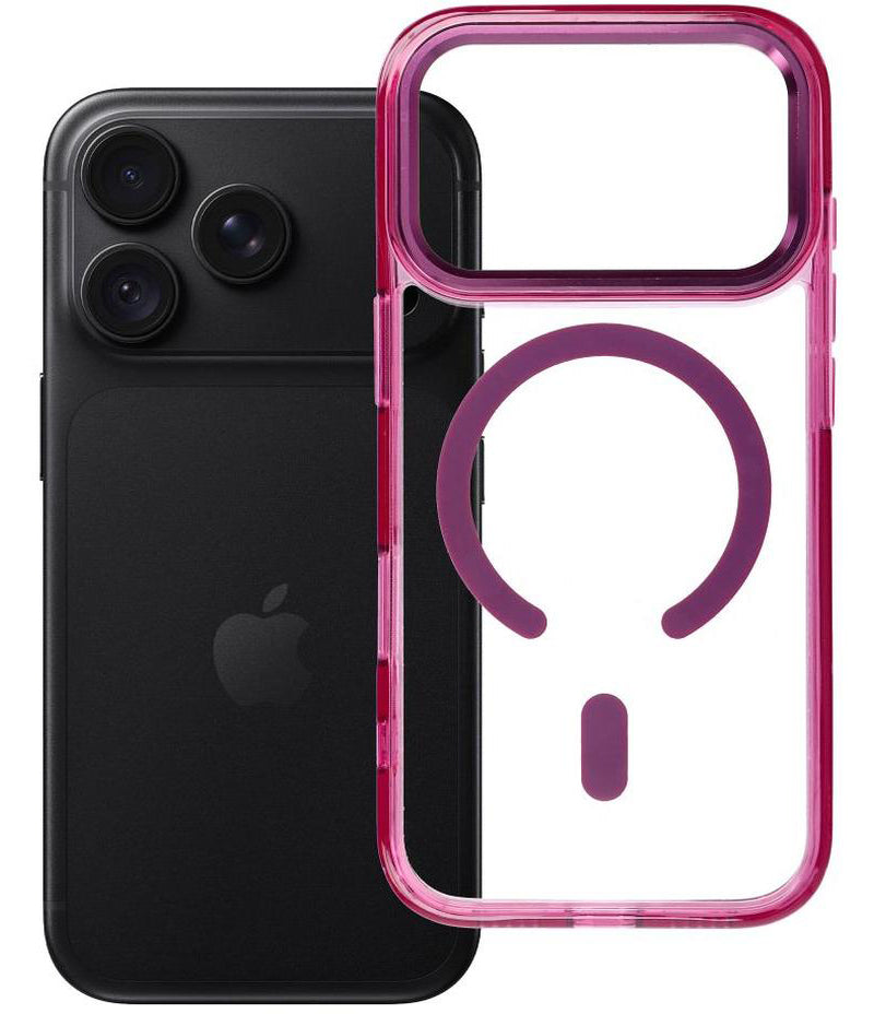 MagSafe Case for Apple iPhone 18 Pro / 17 Pro, OEM, Frame Clear Hybrid, Burgundy