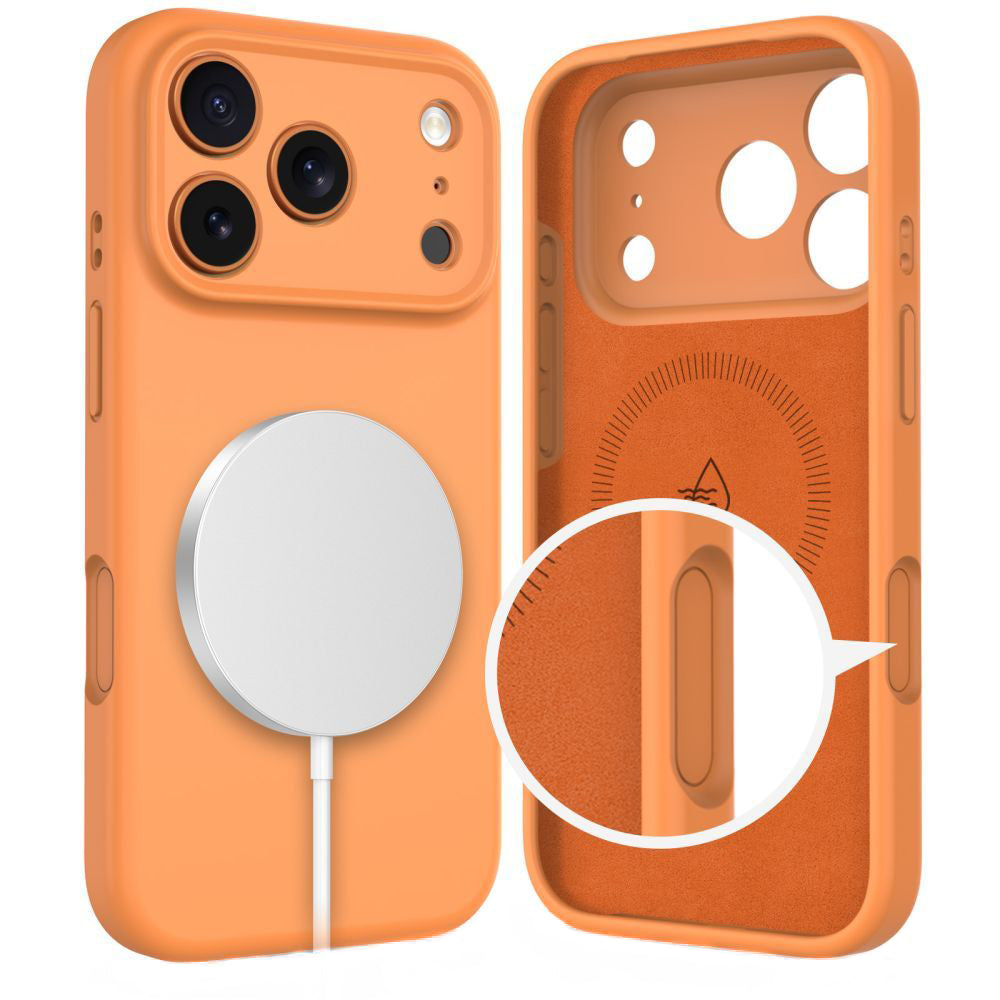 MagSafe Case for Apple iPhone 17 Pro Max, Tech-Protect, Silicone, Orange