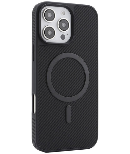 MagSafe Case for Apple iPhone 16 Pro, OEM, Carbon Metal Ring, Black