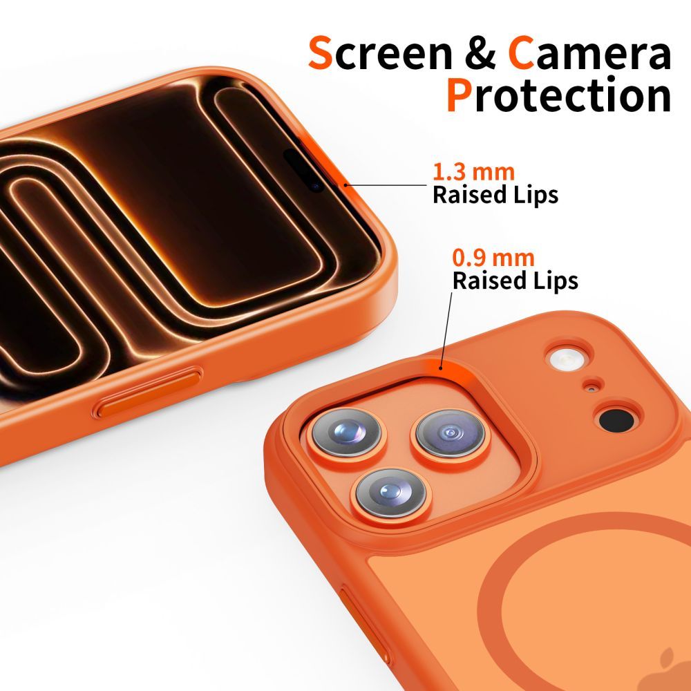 MagSafe Case for Apple iPhone 17 Pro Max, Tech-Protect, Magmat, Matte Orange