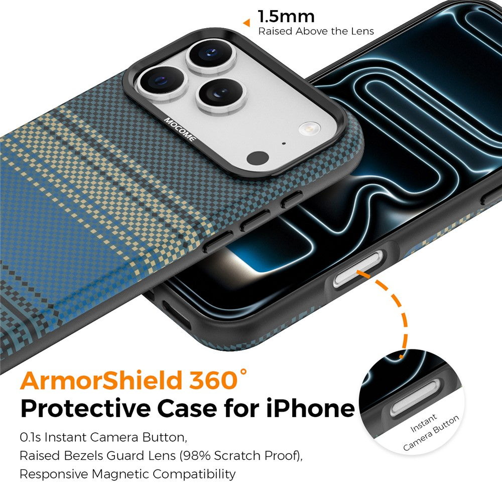 MagSafe Case for Apple iPhone 17 Pro Max, OEM, Gradient Rainbow, Navy Blue
