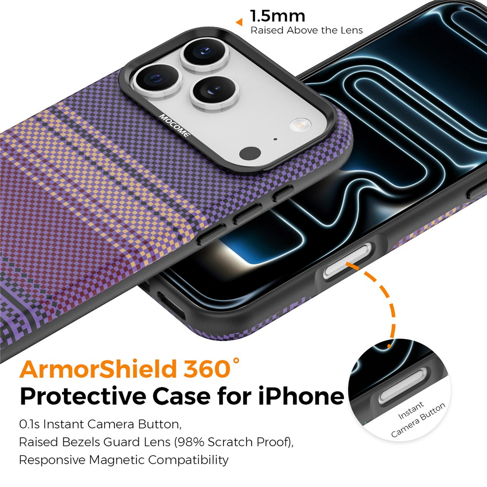 MagSafe Case for Apple iPhone 17 Pro Max, OEM, Gradient Rainbow, Purple
