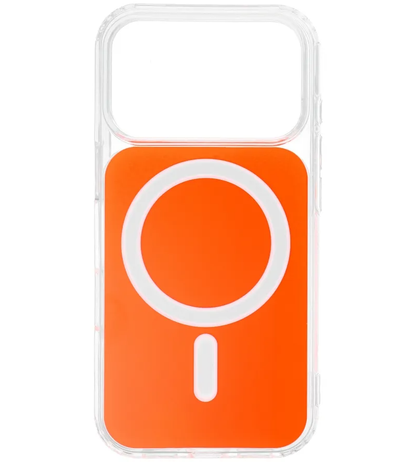 MagSafe Case for Apple iPhone 17e / 16e, OEM, Clear Fusion Mag Cover, Orange