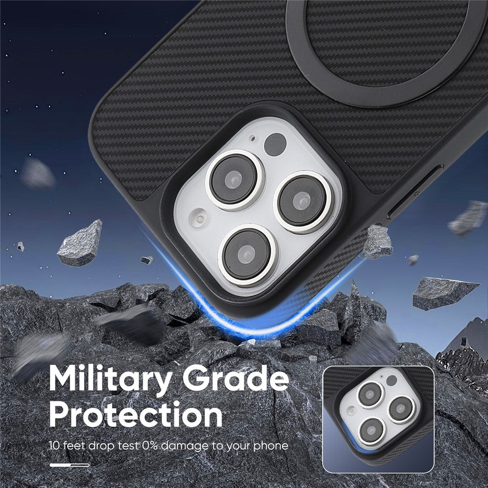 MagSafe Case for Apple iPhone 16 Pro, OEM, Carbon Metal Ring, Black