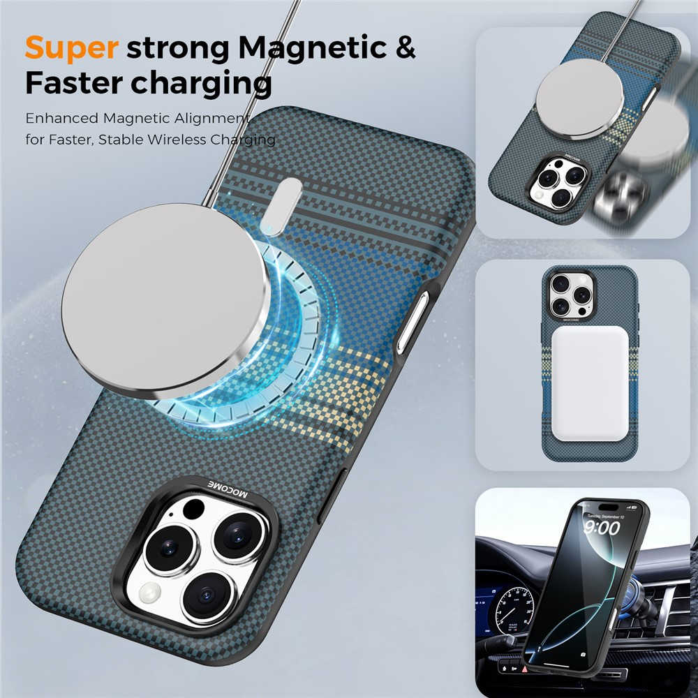 MagSafe Case for Apple iPhone 16 Pro Max, OEM, Gradient Rainbow, Navy Blue