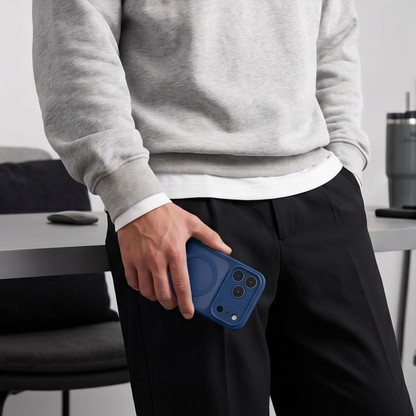 MagSafe Case for Apple iPhone 18 Pro / 17 Pro, Tech-Protect, BasicMag, Matte Navy Blue