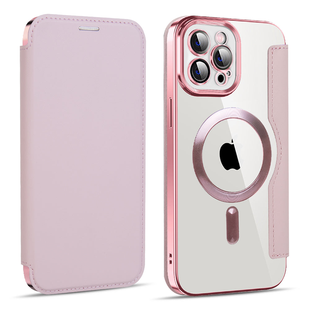 MagSafe Case for Apple iPhone 11 Pro Max, Techsuit, SmartMag Book, Pink