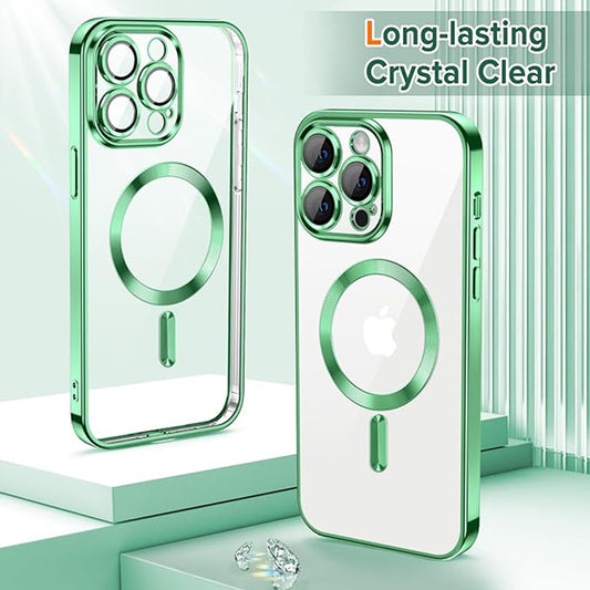 MagSafe Case for Apple iPhone 12 Pro Max, Techsuit, Luxury Crystal, Light Green