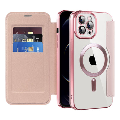 MagSafe Case for Apple iPhone 12 Pro, Techsuit, SmartMag Book, Pink