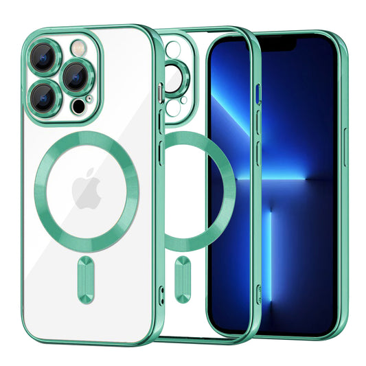 MagSafe Case for Apple iPhone 13 Pro Max, Techsuit, Luxury Crystal, Light Green